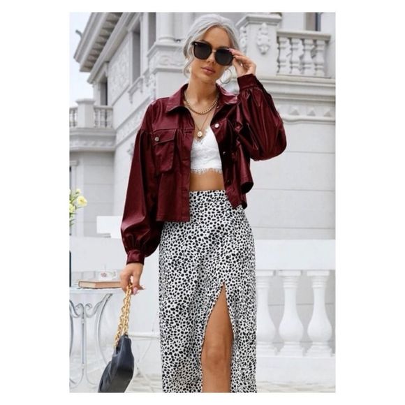 🆕 Cropped Faux Leather Jacket - Picture 5 of 5